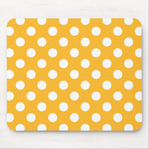 Gelbe Polka-Punkte Mousepad
