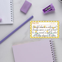 Gelbe Polka-Punkte, niedliche Sterne & Regenbogen  Post-it Klebezettel