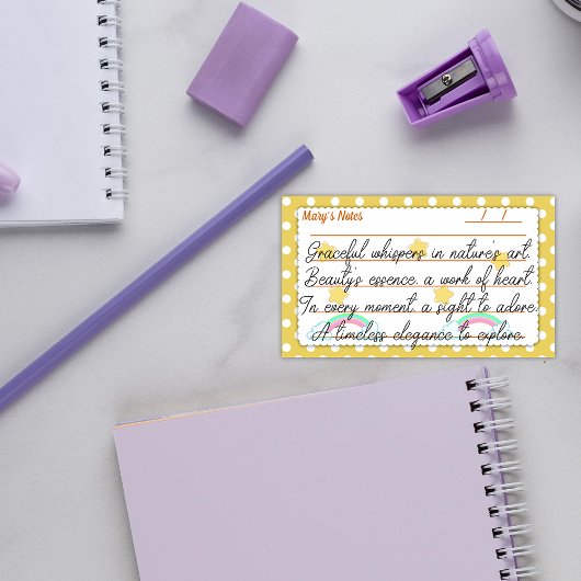 Gelbe Polka-Punkte, niedliche Sterne & Regenbogen  Post-it Klebezettel