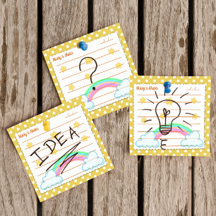 Gelbe Polka-Punkte, niedliche Sterne & Regenbogen  Post-it Klebezettel