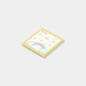 Gelbe Polka-Punkte, niedliche Sterne & Regenbogen Post-it Klebezettel (angewinkelt)