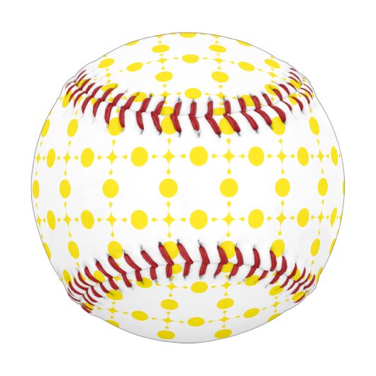 Gelbe Polka-Punkte, Polka-Dottern-Muster, Punkte,  Baseball (Rückseite)