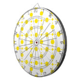 Gelbe Polka-Punkte, Polka-Dottern-Muster, Punkte,  Dartscheibe (Vorderseite rechts)