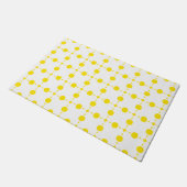 Gelbe Polka-Punkte, Polka-Dottern-Muster, Punkte,  Fußmatte (Schrägansicht)