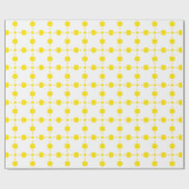 Gelbe Polka-Punkte, Polka-Dottern-Muster, Punkte, Geschenkpapier (Flach)