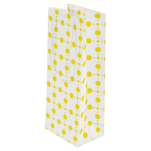 Gelbe Polka-Punkte, Polka-Dottern-Muster, Punkte,  Geschenktüte Für Weinflaschen