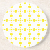 Gelbe Polka-Punkte, Polka-Dottern-Muster, Punkte, Getränkeuntersetzer (Vorne)