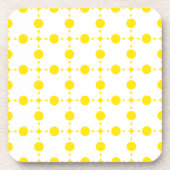 Gelbe Polka-Punkte, Polka-Dottern-Muster, Punkte,  Getränkeuntersetzer (Vorderseite)