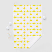 Gelbe Polka-Punkte, Polka-Dottern-Muster, Punkte,  Golfhandtuch (Insitu)