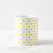 Gelbe Polka-Punkte, Polka-Dottern-Muster, Punkte, Kaffeetasse (Mittel)