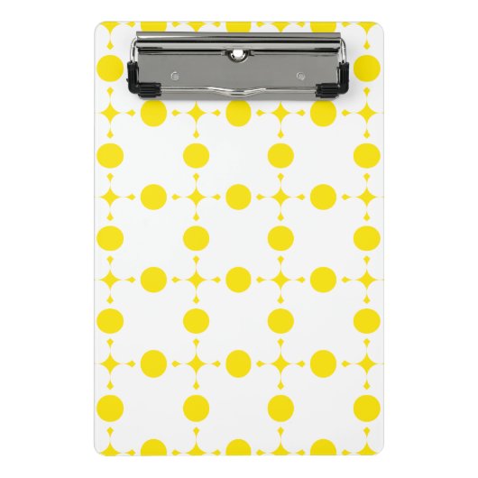 Gelbe Polka-Punkte, Polka-Dottern-Muster, Punkte, Mini Klemmbrett (Vorderseite)