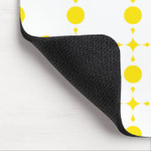 Gelbe Polka-Punkte, Polka-Dottern-Muster, Punkte, Mousepad (Ecke)