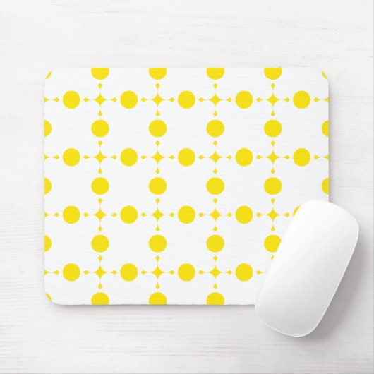 Gelbe Polka-Punkte, Polka-Dottern-Muster, Punkte,  Mousepad (Mit Mouse)