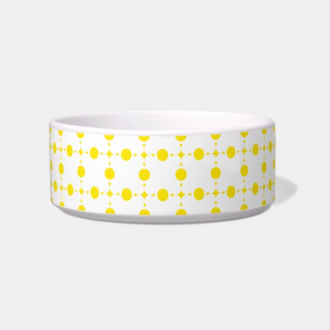 Gelbe Polka-Punkte, Polka-Dottern-Muster, Punkte,  Napf (Vorderseite)