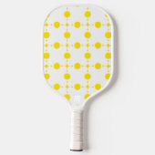 Gelbe Polka-Punkte, Polka-Dottern-Muster, Punkte,  Pickleball Schläger (Rückseite)