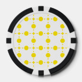Gelbe Polka-Punkte, Polka-Dottern-Muster, Punkte,  Pokerchips (Vorderseite)