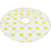 Gelbe Polka-Punkte, Polka-Dottern-Muster, Punkte,  Polyester Weihnachtsbaumdecke (Schrägansicht)