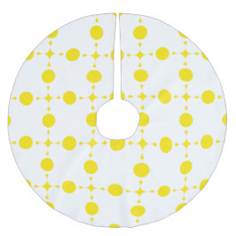 Gelbe Polka-Punkte, Polka-Dottern-Muster, Punkte,  Polyester Weihnachtsbaumdecke