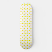 Gelbe Polka-Punkte, Polka-Dottern-Muster, Punkte,  Skateboard (Vorderseite)