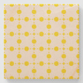 Gelbe Polka-Punkte, Polka-Dottern-Muster, Punkte, Steinuntersetzer (Vorderseite)
