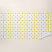 Gelbe Polka-Punkte, Polka-Dottern-Muster, Punkte,  Strandtuch (Vorderseite)