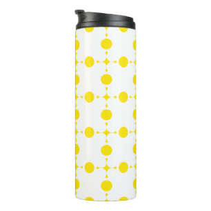 Gelbe Polka-Punkte, Polka-Dottern-Muster, Punkte,  Thermosbecher