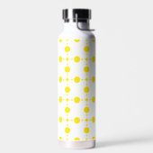 Gelbe Polka-Punkte, Polka-Dottern-Muster, Punkte, Trinkflasche (Links)