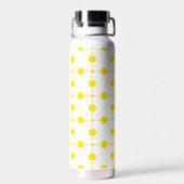 Gelbe Polka-Punkte, Polka-Dottern-Muster, Punkte, Trinkflasche (Rückseite)