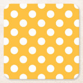 Gelbe Polka-Punkte Rechteckiger Pappuntersetzer (Vorderseite)