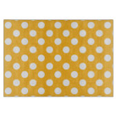 Gelbe Polka-Punkte Schneidebrett (Vorderseite)