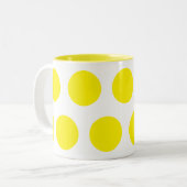 Gelbe Polka-Punkte Zweifarbige Tasse (Vorderseite Links)