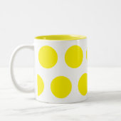 Gelbe Polka-Punkte Zweifarbige Tasse (Links)
