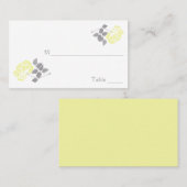 Gelbe Pony mit weißen und grauen Plateaus Platzkarte (Vorne/Hinten)