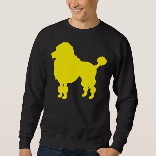 Gelbe Poodle-Silhouette Sweatshirt (Vorderseite)