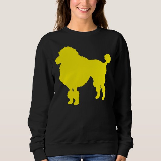 Gelbe Poodle-Silhouette Sweatshirt (Vorderseite)
