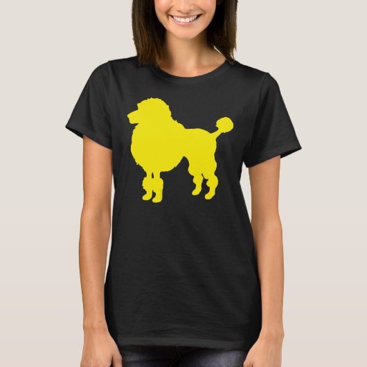 Gelbe Poodle-Silhouette T-Shirt (Vorderseite)