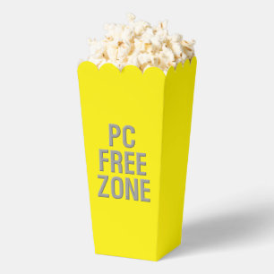 Gelbe Popcorn-Box für PC Free Zone Geschenkschachtel