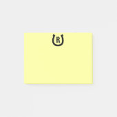 Gelbe Post-it®-Noten aus Hufeisen-Monogramm Post-it Klebezettel (Vorderseite)