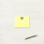 Gelbe Post-it®-Noten aus Hufeisen-Monogramm Post-it Klebezettel (Auf Schreibtisch)