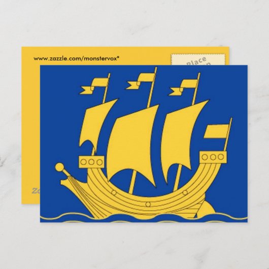 Gelbe Postkarte (Vorne/Hinten)