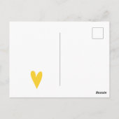 Gelbe Postkarte mit Herz (Rückseite)