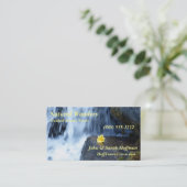 Gelbe Primel am Wasserfall Visitenkarte (Stehend Vorderseite)