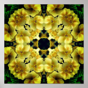 Gelbe Primel-Blumenkunst Poster