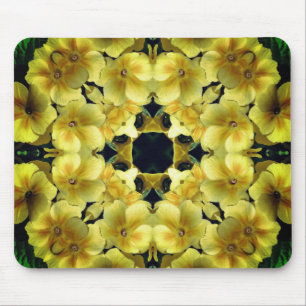Gelbe Primrose Abstrakte Blume Kunst Mousepad