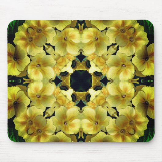 Gelbe Primrose Abstrakte Blume Kunst Mousepad (Vorne)