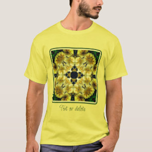 Gelbe Primrose Blume Abstrakt Art T-Shirt