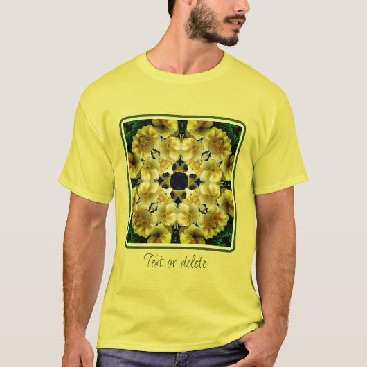 Gelbe Primrose Blume Abstrakt Art T-Shirt (Vorderseite)