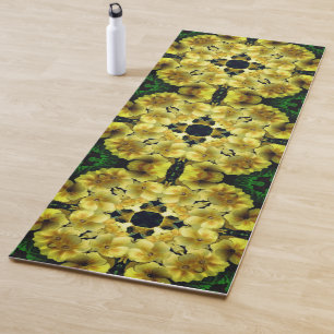 Gelbe Primrose Blume Abstrakt Art Yogamatte