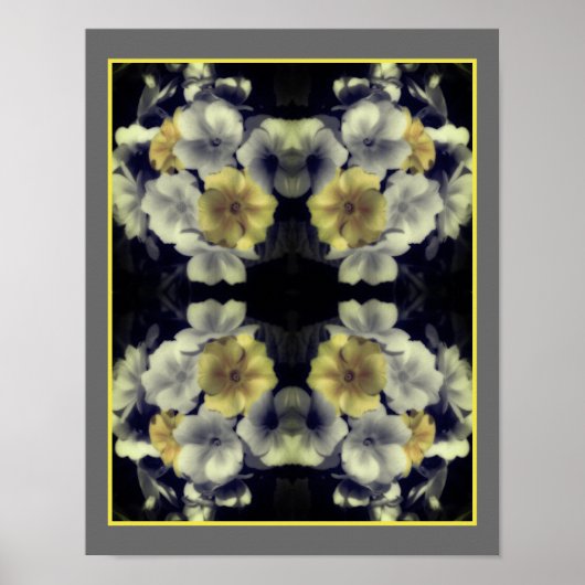 Gelbe Primrose Blume Abstrakt Poster (Vorne)