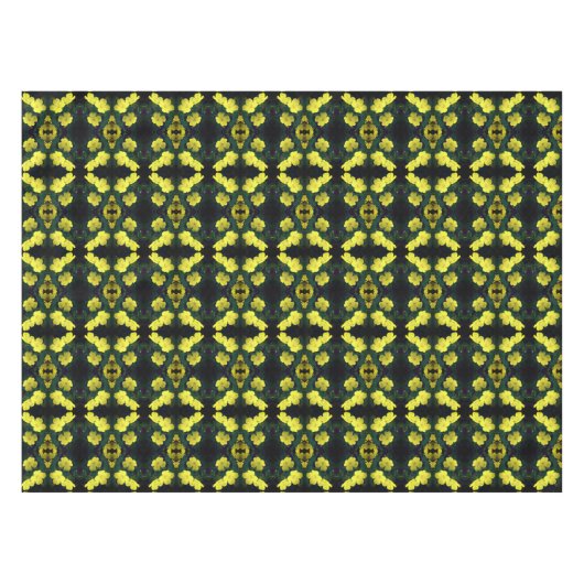 Gelbe Primrose-Blume Abstrakt Tischdecke (Vorderseite (Horizontal))